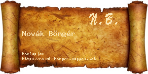 Novák Böngér névjegykártya